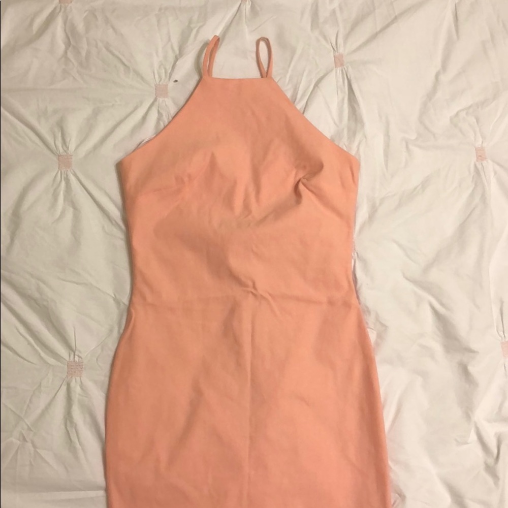 A’Gaci Pink BodyCon Halter Dress